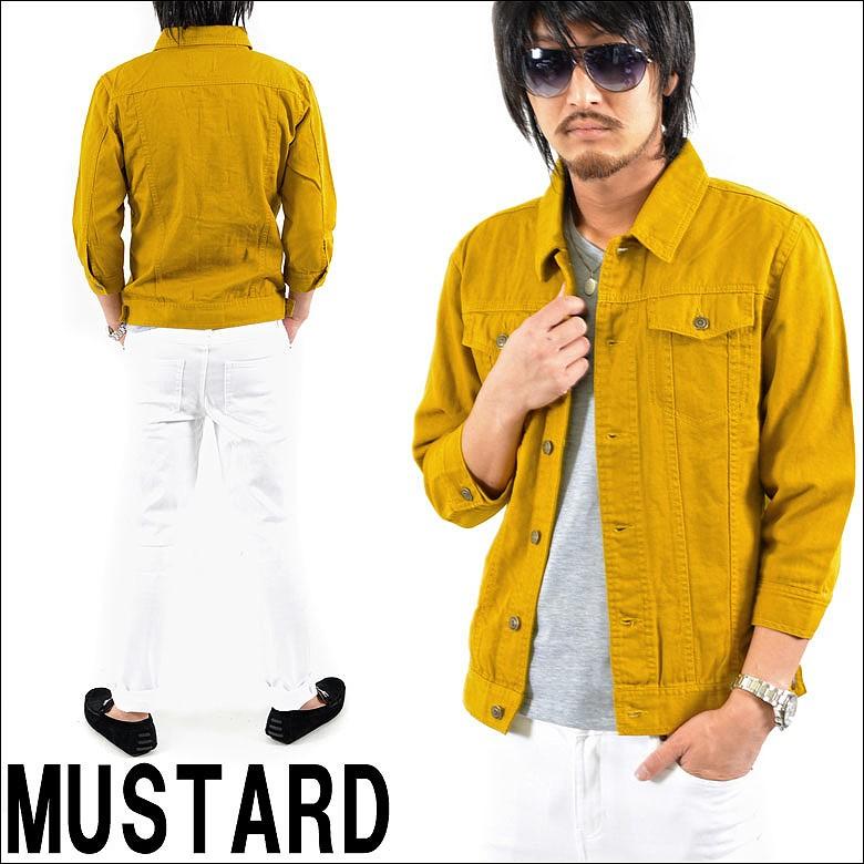 閉店セール】ジャケット メンズ 七分袖カラージャケット 7分袖 お兄系