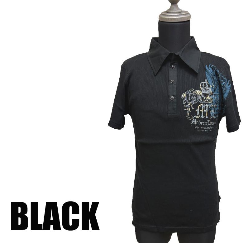 閉店セール】テレコ異素材切替プリントポロシャツ mcs-6231 タグ無し