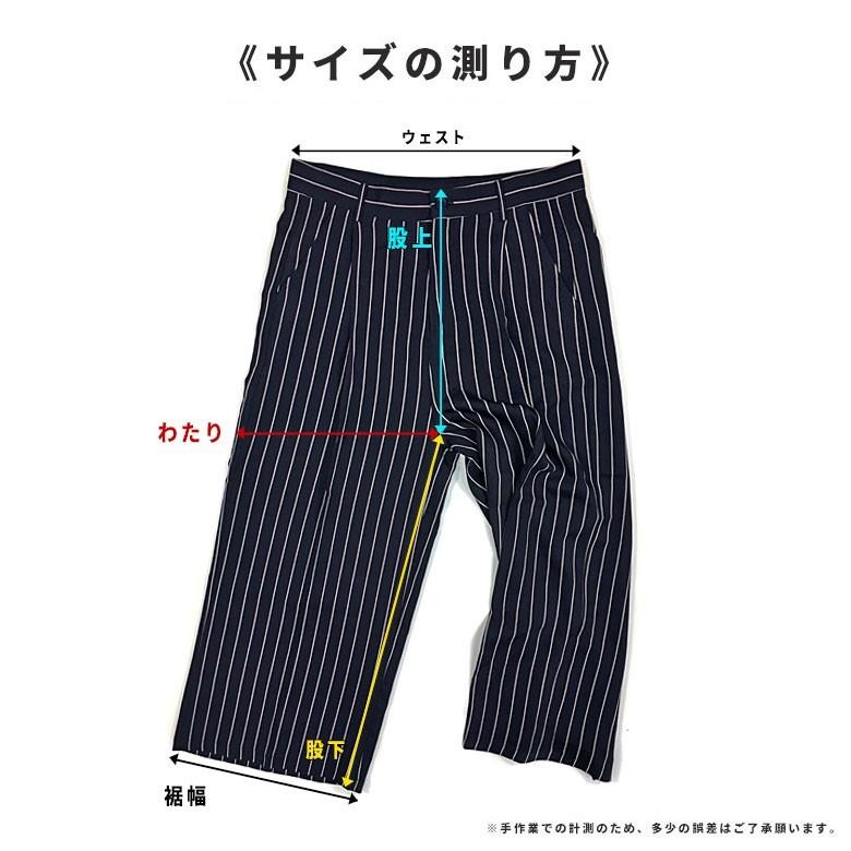 ワイドパンツ ランダムストライプ ガウチョパンツ メンズパンツ