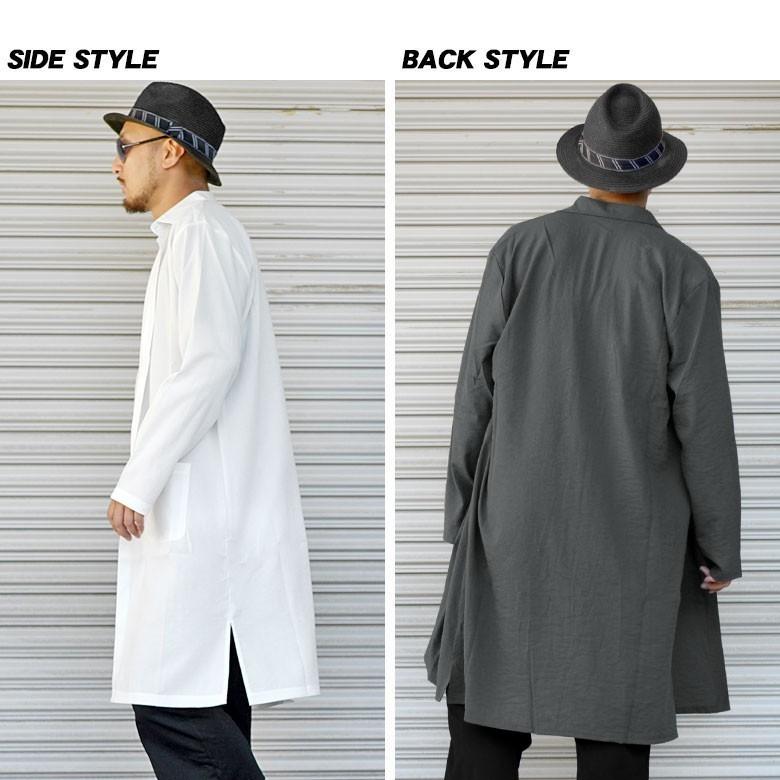 スーパーロング丈長袖シャツ メンズシャツ 長丈 ひざ丈シャツ ロング丈 無地シャツ プレーン レギュラーカラー ロングシャツ サイドスリット カラーボタン Rv7455 Spruce Vasin 通販 Yahoo ショッピング