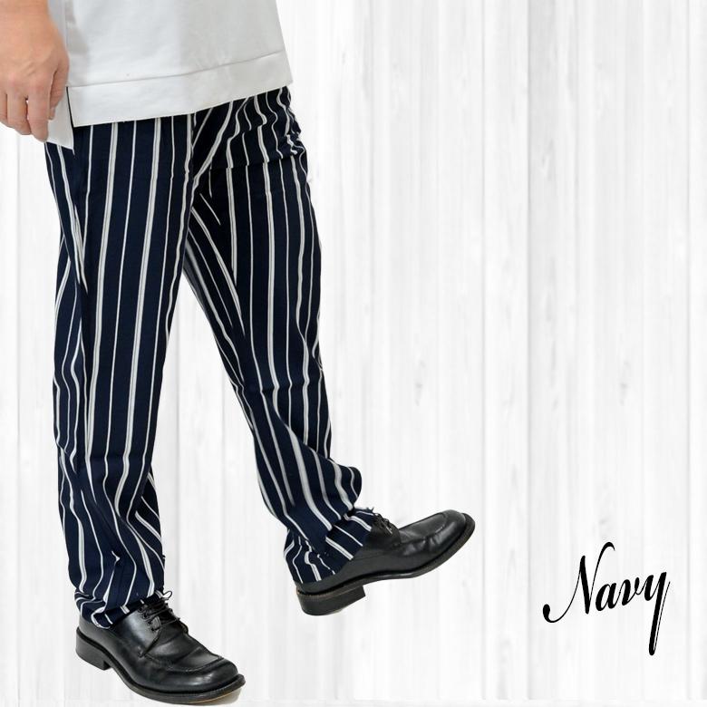 閉店セール】テーパードパンツ ランダムストライプ メンズパンツ