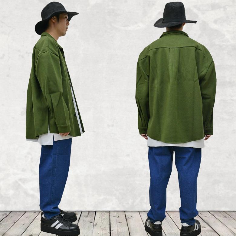 閉店セール】ビッグシルエットメルトン素材 シャツジャケット メンズ