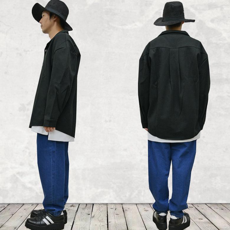 閉店セール】ビッグシルエットメルトン素材 シャツジャケット メンズ