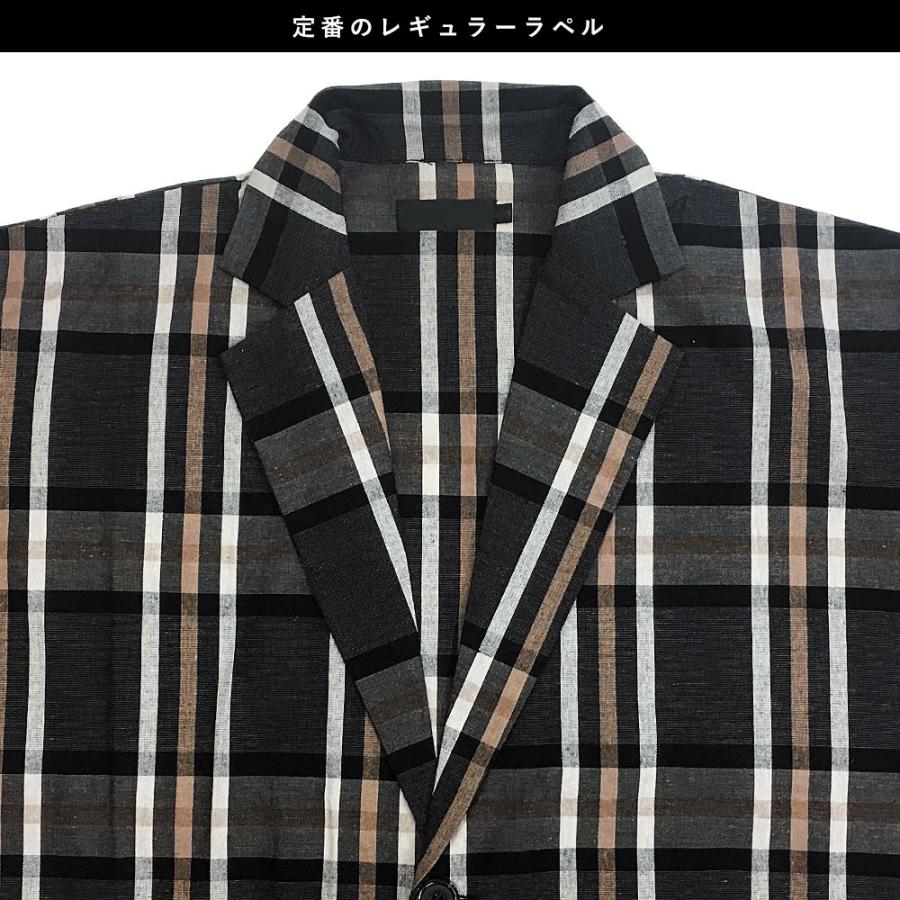 OUTIL チェック柄 テーラードジャケット 閉店セール】ビッグシルエット チェック柄ジャケット メンズ