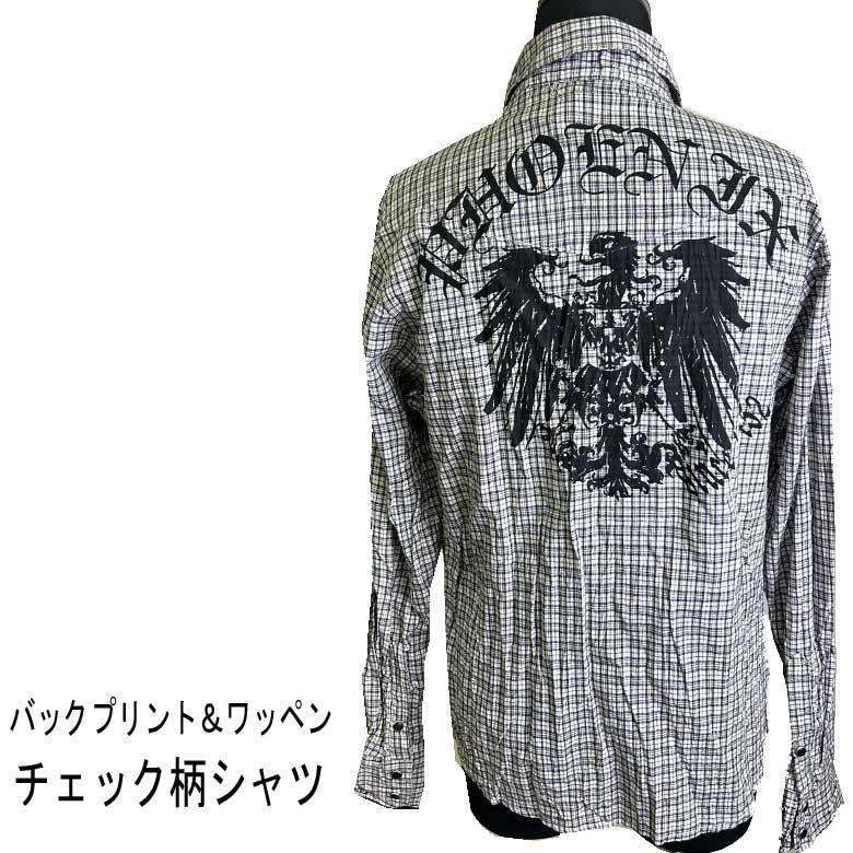 ロゴプリント チェックシャツ ze-01091z.jpg