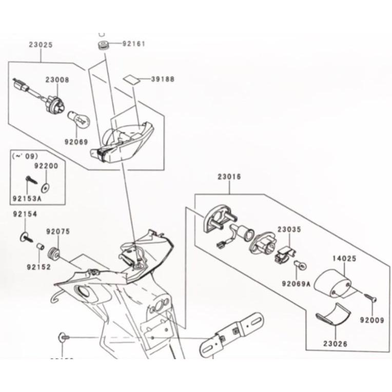 わた バイク の方向指示器 オートバイテールライト ブレーキ リア