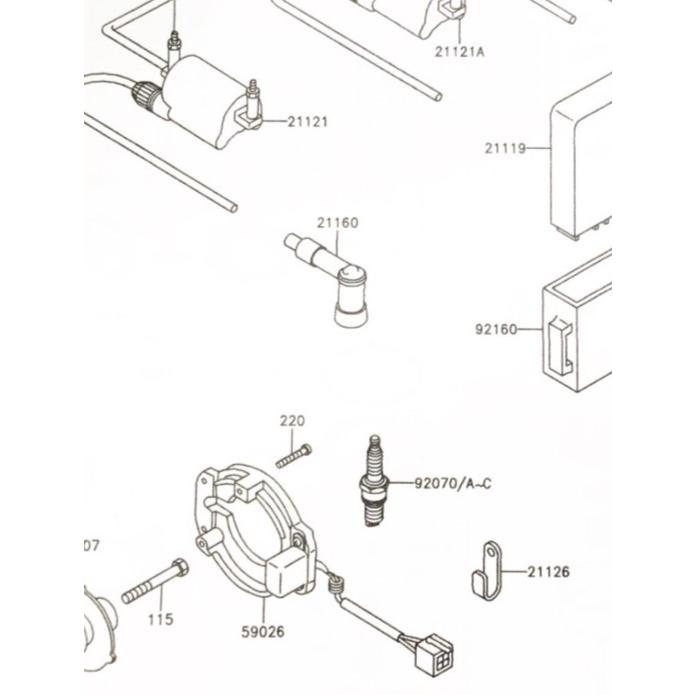 カワサキ ゼファー400(ZR400C) パルシングコイル 図中(59026番 カワサキ ゼファー400(ZR400C) パルシングコイル 図中(59026番
