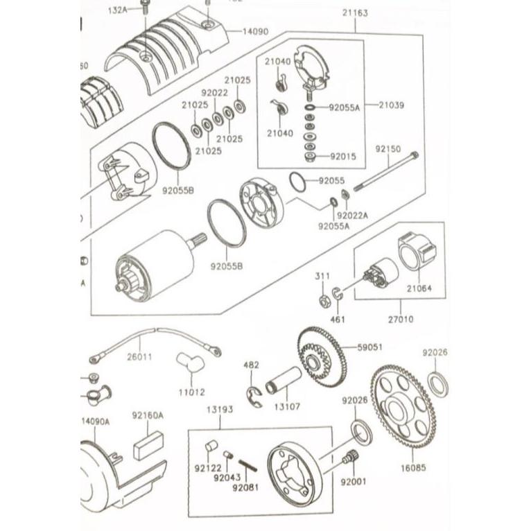 カワサキ ゼファー400(ZR400C) セルモーター (スターター カワサキ ゼファー400(ZR400C) セルモーター (スターター