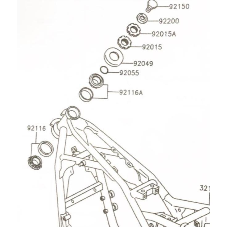 カワサキ ゼファー400(ZR400C) ステムベアリング&Oリング カワサキ ゼファー400(ZR400C) ステムベアリング&Oリング