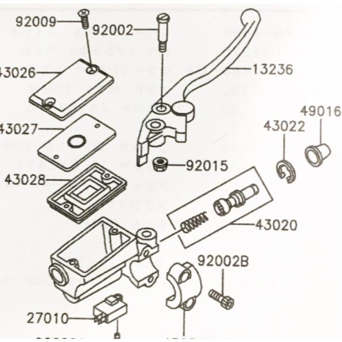 カワサキ（Kawasaki） ゼファー400(ZR400C) C3〜C7 ブレーキレバー
