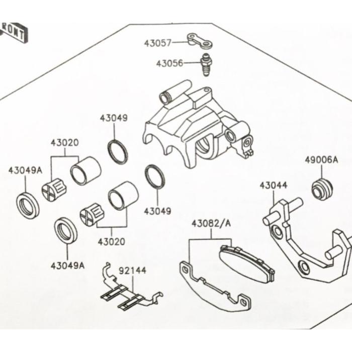 カワサキ ゼファー400(ZR400C) C1〜C4 リヤマスターインナー カワサキ ゼファー400(ZR400C) C1〜C4 リヤマスターインナー