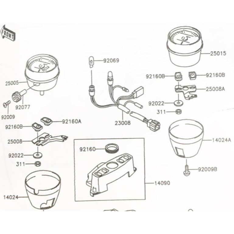 カワサキ（Kawasaki） ゼファー400(ZR400C) C3〜C7 スピードメーター