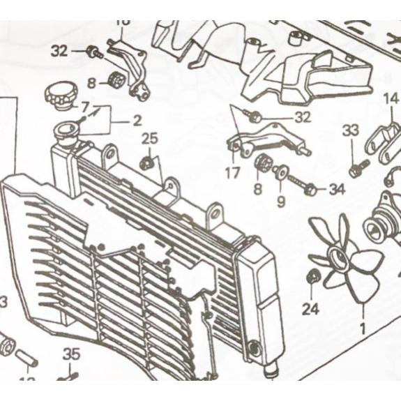 ホンダ（HONDA） CBR250RR(MC22) ラジエターキャップ 図中(7番) 19045