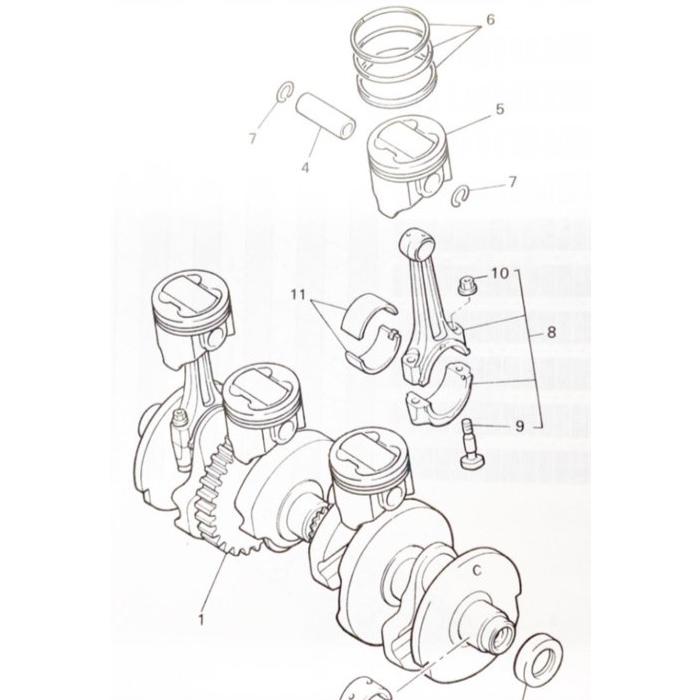 ヤマハ発動機 XJR1300(RP01J) クランクシャフト 図中(1番) 36Y-11411