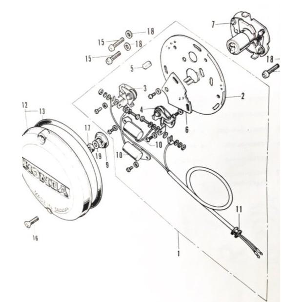 ホンダ（HONDA） CB750K0/K1/K2/K4 コンデンサー 1台分 図中(10番