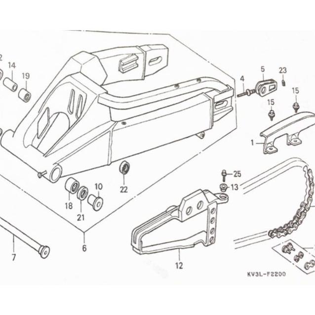 ホンダ（HONDA） NSR250R(MC21) チェーンスライダー図中(12番) 52170