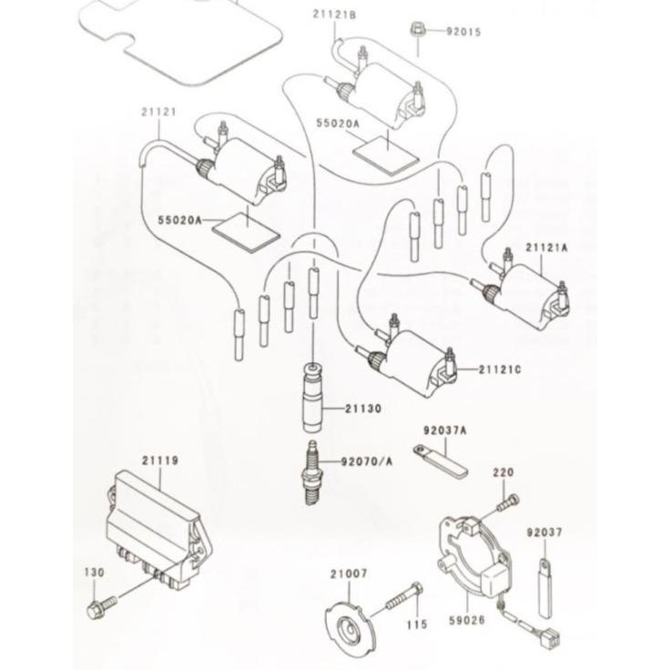カワサキ（Kawasaki） ゼファー1100RS(ZRT10A) プラグキャップ 1台分