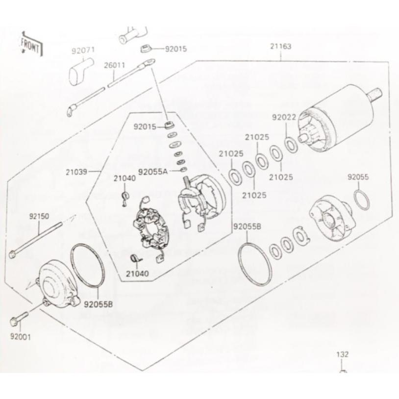 カワサキ ZZR1100(ZXT10C) セルモーター (スターターモーター カワサキ ZZR1100(ZXT10C) セルモーター (スターターモーター
