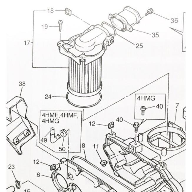 XJR400/R(4HM) エアクリーナーエレメント (エアフィルター エアエレメント) 図中(17番) 4HM-14450-00 :397K4HM-14450-00:SPS 通販 ATHENA エアフィルター S410420200007 アテナ エアクリーナー バイク その他のモデル