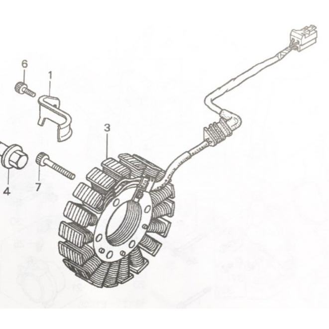 CBR1100XXブラックバード(SC35国内仕様)　ステーター　(ジェネレーター)　図中(3番)　31120-MAT-E01 | ホンダ
