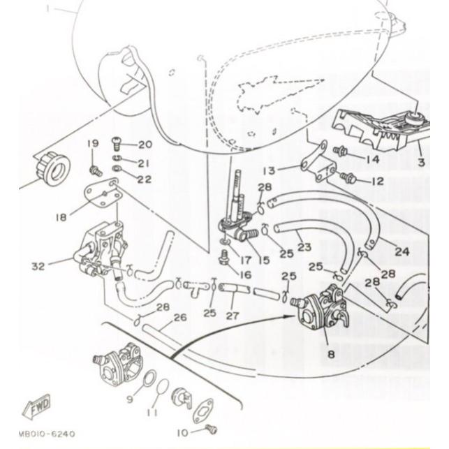 ヤマハ発動機 ビラーゴ250(3DM) フューエルコック(ガソリンコック 燃料