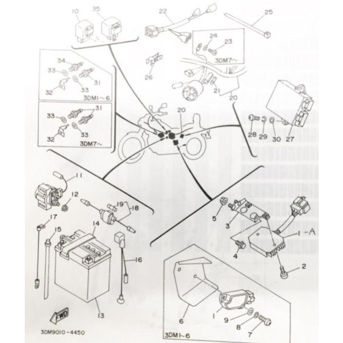 ヤマハ発動機 ビラーゴ250(3DM) 車体番号3DM-043101〜 イグナイター 図