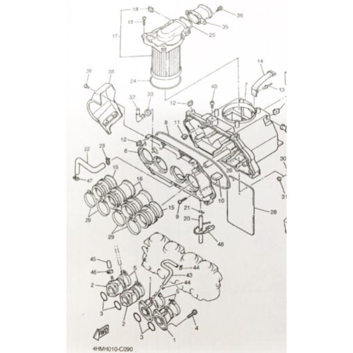ヤマハ発動機 XJR400R(RH02J) インシュレーター&Oリング 1台分 ヤマハ発動機 XJR400R(RH02J) インシュレーター&Oリング 1台分