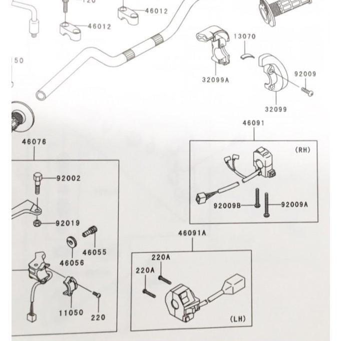 カワサキ（Kawasaki） スーパーシェルパ(KL250G) ハンドルスイッチ右