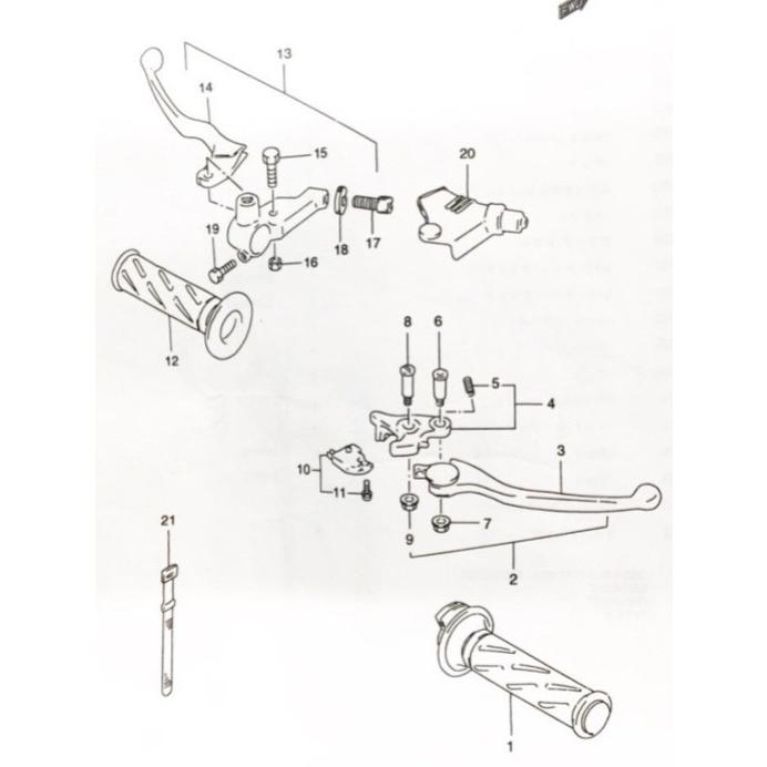 20枚セット スズキ（SUZUKI） インパルス400(GK79A) ハンドルグリップ 左右セット