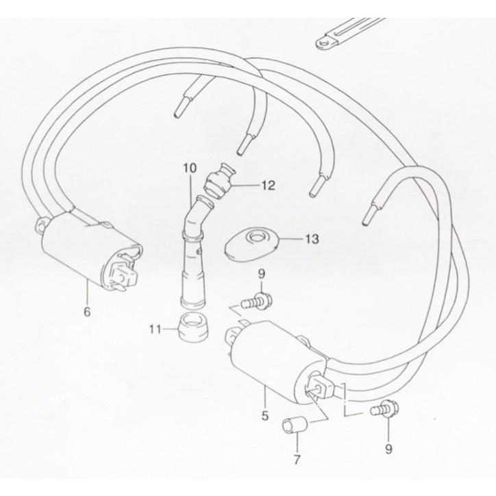 スズキ イナズマ400(GK7BA) プラグキャップ＆関連部品 1台分 図