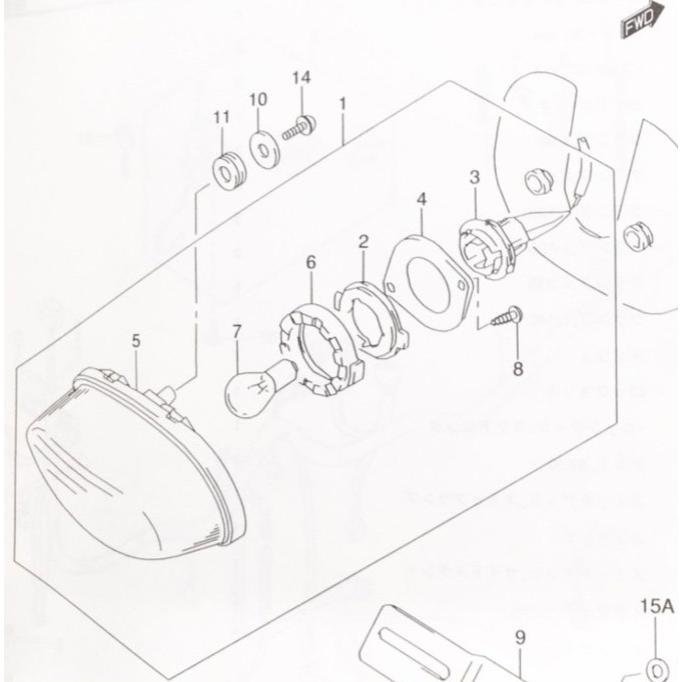 スズキ イナズマ400(GK7BA) テールランプユニット (ブレーキ