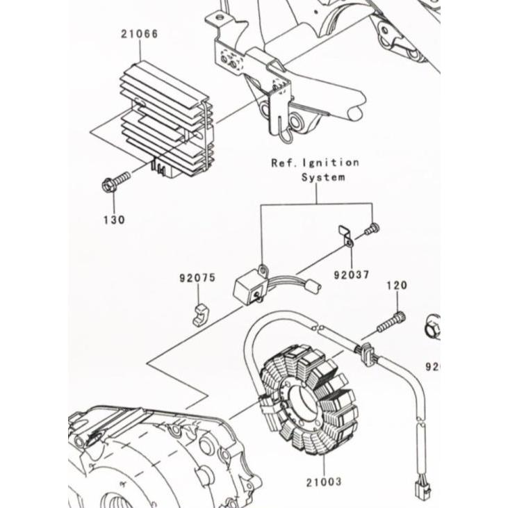 ニンジャ250r Ex250k 10年モデル 車台番号ex250k 1795まで ステーター ジェネレーター 図中 番 0069 9k 0069 Sps 通販 Yahoo ショッピング