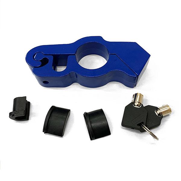 ブレーキロック バイク ハンドルロック アクセル グリップ 強固 ロック セキュリティ 盗難防止 ブルー 送料無料 bluehandle