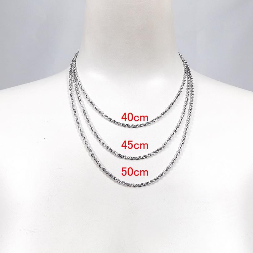 ネックレスチェーン ステンレス製 2.4mm ロープチェーン 40cm/45cm 
