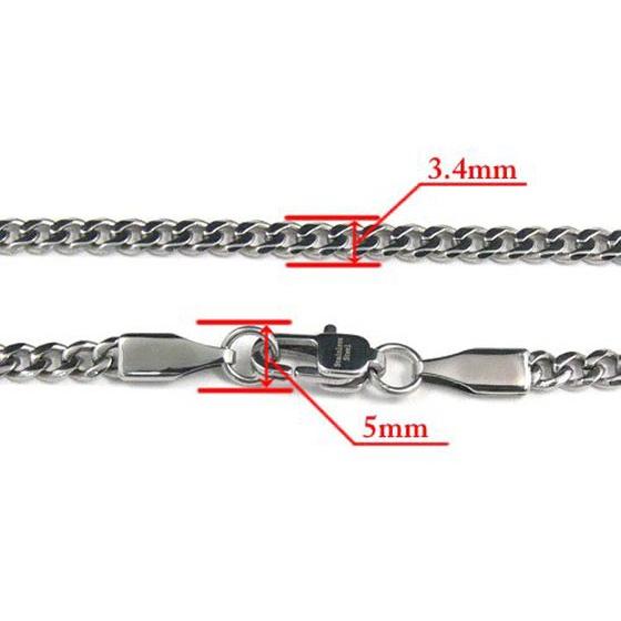 ネックレス チェーン ステンレス製 太め 喜平チェーン 幅3.4mm 幅4.0mm