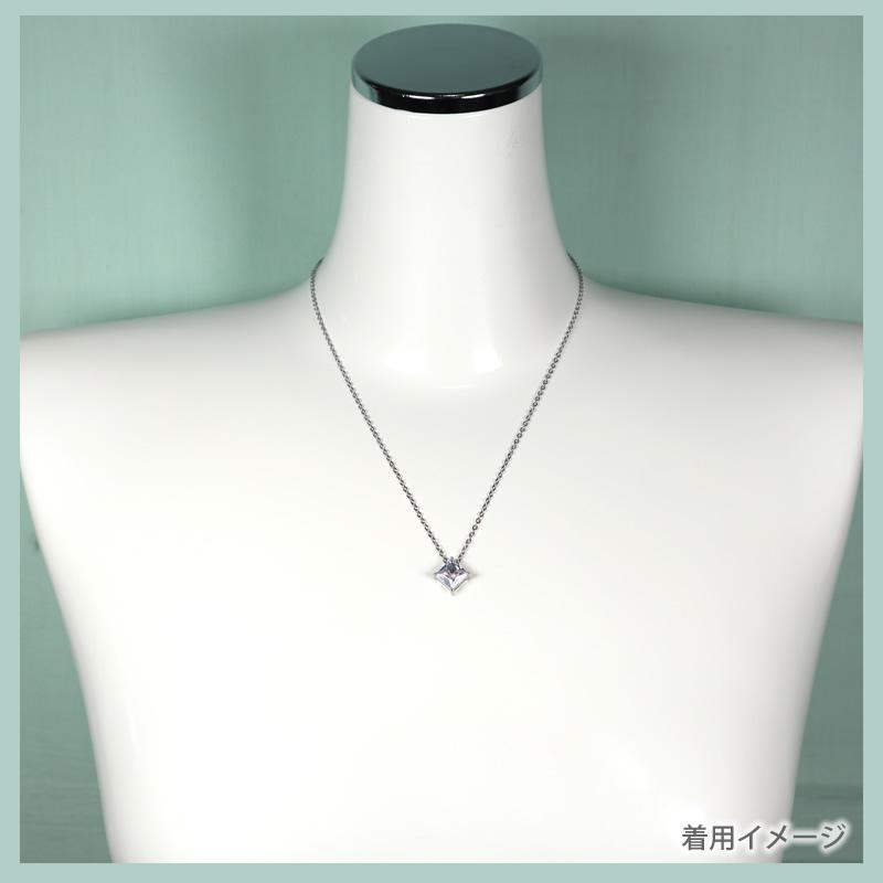 ネックレス ペンダント スクエアカット 一粒 キュービックジルコニア