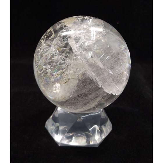 クリスタル(水晶) 丸玉 台座付き 直径 約59mm : エスピーストーン
