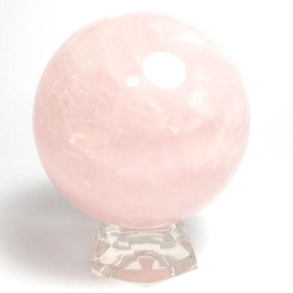 ローズクォーツ(紅水晶) 丸玉 77mm 台座付き 天然石 パーワーストーン