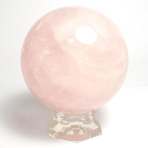ローズクォーツ(紅水晶) 丸玉 77mm 台座付き 天然石 パーワーストーン