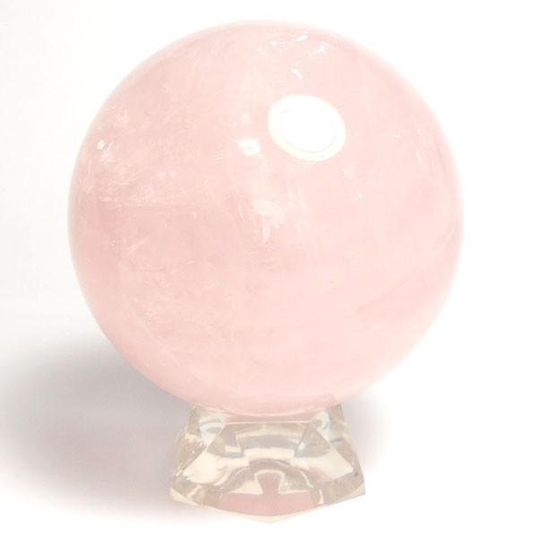 ローズクォーツ(紅水晶) 丸玉 77mm 台座付き 天然石 パーワーストーン