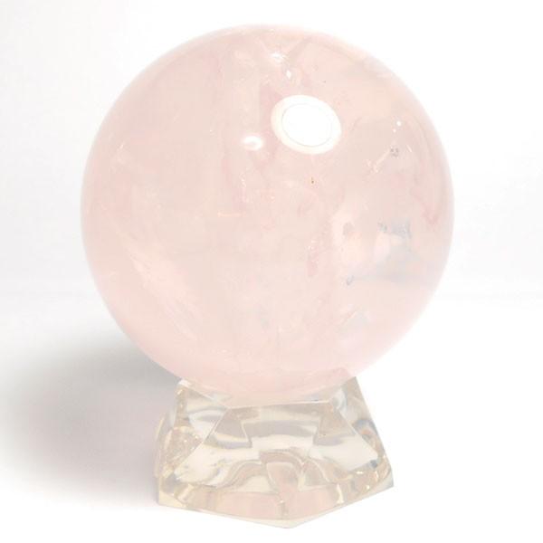 ローズクォーツ(紅水晶) 丸玉 60mm 台座付き 天然石 パーワー ローズクォーツ(紅水晶) 丸玉 60mm 台座付き 天然石 パーワー