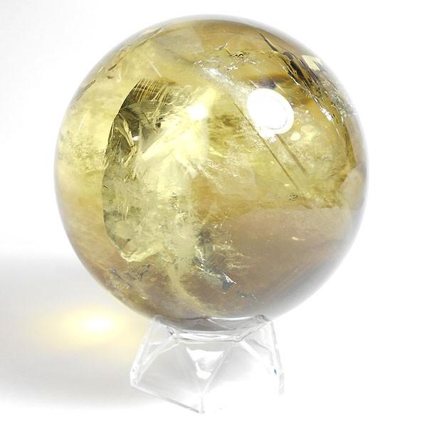 シトリン(天然)黄色水晶 丸玉 100mm 台座付き 天然石 パーワーストーン