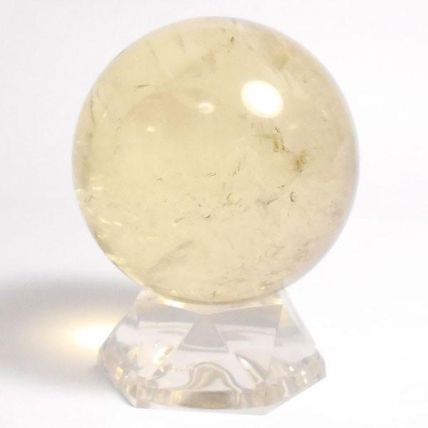 シトリン(天然)黄色水晶 丸玉 52mm 台座付き 天然石 パーワーストーン