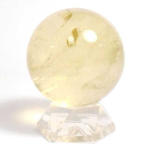 シトリン(天然)黄色水晶 丸玉 52mm 台座付き 天然石 パーワーストーン