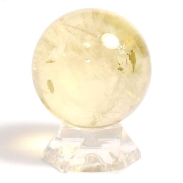 シトリン(天然)黄色水晶 丸玉 52mm 台座付き 天然石 パーワーストーン