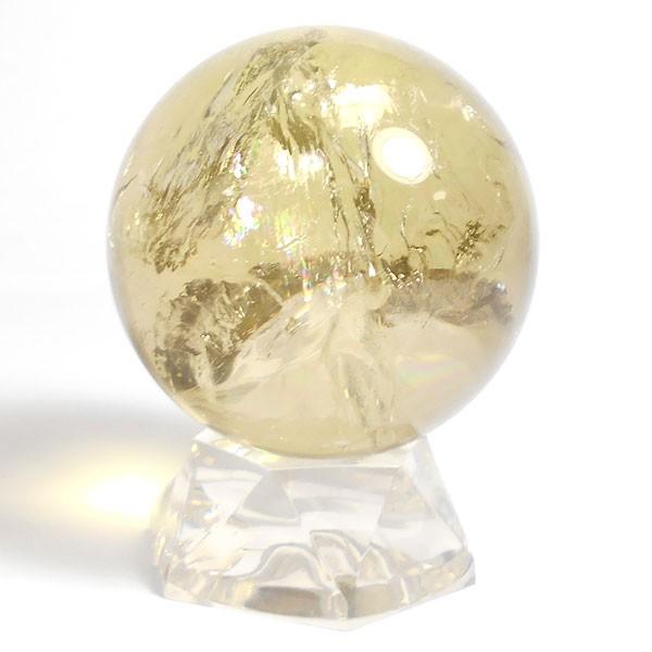 シトリン(天然)黄色水晶 丸玉 53mm 台座付き 天然石 パーワーストーン