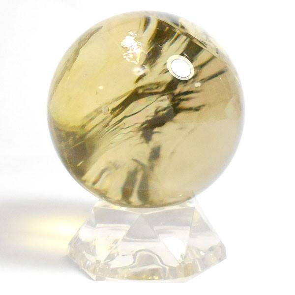 シトリン(天然)黄色水晶 丸玉 53mm 台座付き 天然石 パーワーストーン