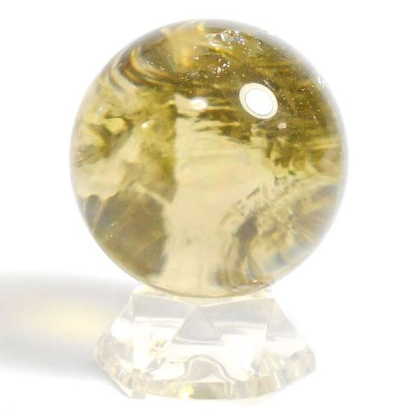 シトリン(天然)黄色水晶 丸玉 53mm 台座付き 天然石 パーワー