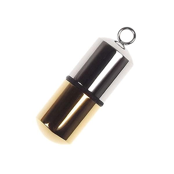 ペンダントトップ カプセル型 29mm ステンレス製 ピルケース