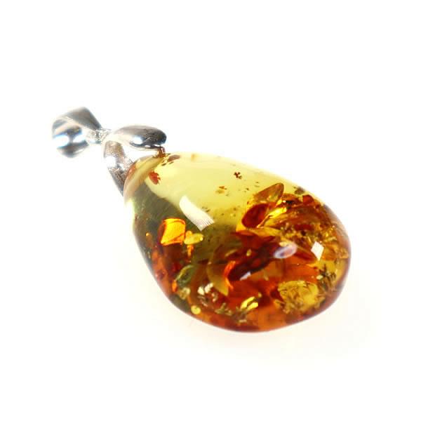 アンバー(琥珀) ペンダントトップ しずく型 天然石